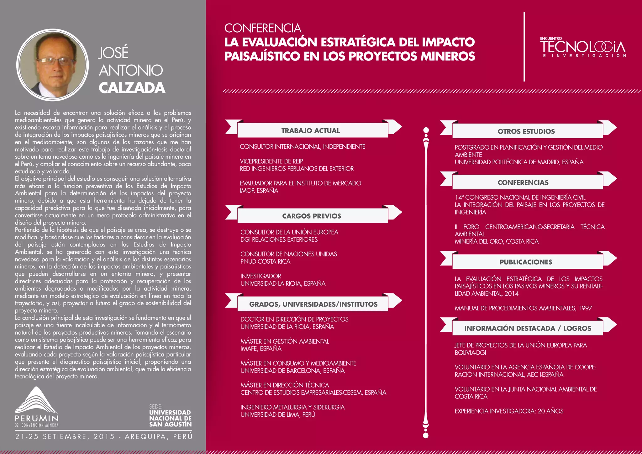 CONFERENCIA
EVALUATING SHAFT GUIDE SYSTEM AND
HOISTING OPERATION THROUGH VENTILATION
AND MOTION STUDIES
TRABAJO ACTUAL
CARGOS PREVIOS
MECHANICAL ANALYST
G. L. TILEY & ASSOCIATES LTD. CONSULTING ENGINEERS
GRADOS, UNIVERSIDADES/INSTITUTOS
RESEARCH ASSISTANT
MCMASTER UNIVERSITY, ONTARIO, CANADA
PH. D., MECHANICAL ENGINEERING
MCMASTER UNIVERSITY, ONTARIO, CANADA
PUBLICACIONES
Q. SITU, T. LI, J. BUTTY, INVESTIGATION ON
CONVEYANCE MOTION USING CFD & STRUCTURAL
ANALYSIS, SOCIETY FOR MINING, METALLURGY &
EXPLORATION (SME), INTERNATIONAL CONFERENCE
ON HOIST & HAUL 2015, STOCKHOLM, SWEDEN, JUNE
21 – 25, 2015.
Q. SITU, M. K. JAIN, D. R. METZGER, DETERMINATION OF
FORMING LIMIT DIAGRAMS OF SHEET MATERIALS WITH A
HYBRID EXPERIMENTAL–NUMERICAL APPROACH,
INTERNATIONAL JOURNAL OF MECHANICAL SCIENCES
(IJMS), VOLUME 53, ISSUE 9, P. 707 – 719 , SEPTEMBER,
2011. (HTTP://WWW.SCIENCEDIRECT.COM/SCIENCE/
ARTICLE/PII/S0020740311001135)
PROYECTOS
ROPE GUIDE AND CONVEYANCE MOTION STUDY
MILPO, PERÚ, 2014- 2015.
SHAFT VENTILATION STUDY
NEWMONT, NEVADA, EE.UU., 2013 -2014
SHAFT VENTILATION AND CONVEYANCE MOTION
STUDY
AGRIUM, SASKATOON, CANADÁ, 2009 - 2011
In evaluating the influence of increased mine ventilation utilizing
the vertical production shaft as intake or exhaust, various factors,
such as conveyance motion and especially the shaft guide system,
have been studied.
Case studies of two typical conveyance guide systems, namely
rope guide (in a potash mine) and fixed guide (in a hard rock
mine) are presented. Field measurement was carried out to
record the conveyance motion and major ventilation parameters,
such as air velocity, various pressures and temperature, during
the vertical travel of the conveyance in typical operation. The field
test data was correlated to the computational fluid dynamics
(CFD) models created from specific shaft parameters to perform
the studies. Once the calibrated CFD model reproduced the
results in good agreement, the CFD model was considered as
"correlated" and could be employed to extrapolate parameters to
the proposed new flow volumes. The air pressure profile from the
CFD model was exported and superimposed to the conveyance
motion model. With various other factors, such as rope tension
and Coriolis effect, the conveyance motion, or conveyance
displacement, under increased flow volume, could be predicted.
As long as the minimum desirable clearance of the conveyance in
the shaft can be maintained while passing mid shaft, the
increased flow velocity would be considered an acceptable
velocity. Other parameters would provide reference for the
consideration of power consumption on the ventilation system
during hoisting operation.
Successful predictions have been validated in field after guide
changes were made. Also, guidelines have been obtained to
determine the shaft layout of the rub rope arrangement.
QUAN
SITU
SEDE:
UNIVERSIDAD
NACIONAL DE
SAN AGUSTÍN
2 1 - 2 5 S E T I E M B R E , 2 0 1 5 - A R E Q U I PA , P E R Ú
 