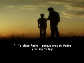 *  Te alabo Padre,  porque eres mi Padre  y yo soy tu hijo. 