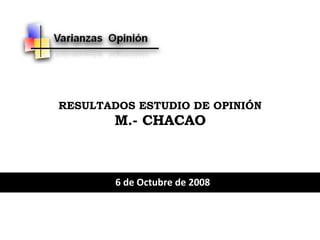 RESULTADOS ESTUDIO DE OPINIÓN M.- CHACAO 6 de Octubre de 2008 