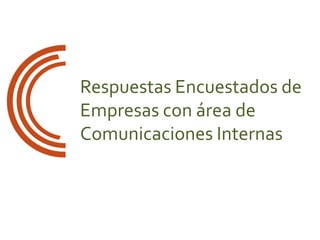 Respuestas Encuestados de
Empresas con área de
Comunicaciones Internas
 