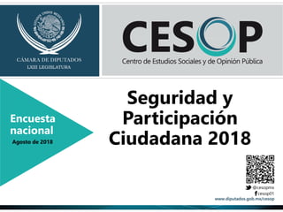 Seguridad y
Participación
Ciudadana 2018
Encuesta
nacional
Agosto de 2018
 