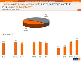 ADIMARK GfK                     Evaluación de Impacto Proyecto Minera “Isla Riesco”                          Febrero 2011
...