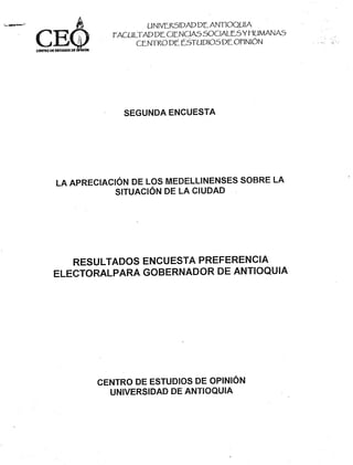 Encuesta para Gobernador de Antioquia-2003-CEO- UDEA