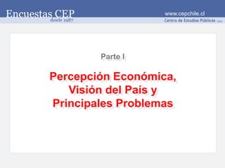 www.cepchile.cl




        Parte I

Percepción Económica,
   Visión del País y
Principales Problemas
 
