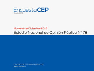 Noviembre-Diciembre 2016
Estudio Nacional de Opinión Pública N° 78
 