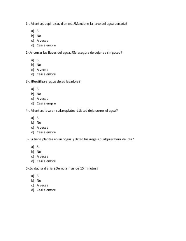 Encuesta cuidado del agua claudia pacheco