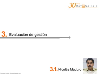 3. Evaluación de gestión
3.1.Nicolás Maduro
Fuente de imagen: diarioelamanecer.com
 