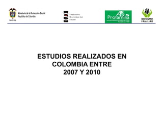 Encuesta nacional de la situación nutricional en colombia 2010