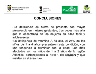 Encuesta nacional de la situación nutricional en colombia 2010