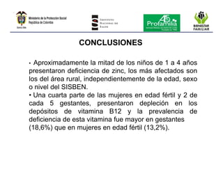 Encuesta nacional de la situación nutricional en colombia 2010