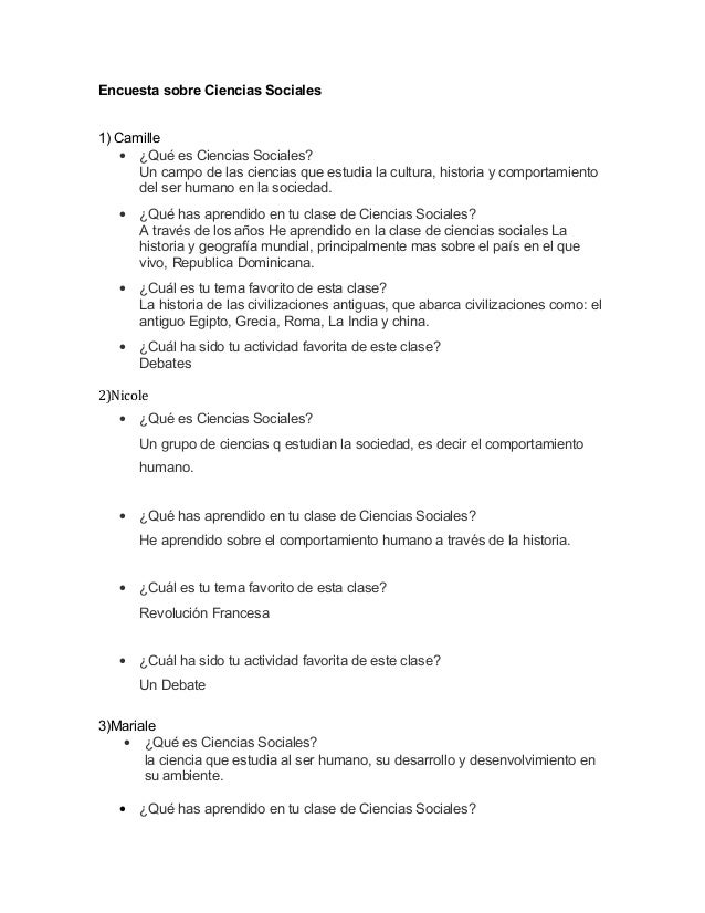 preguntas faciles ciencia encuesta sobre ciencias sociales preguntas faciles ciencia encuesta sobre ciencias sociales