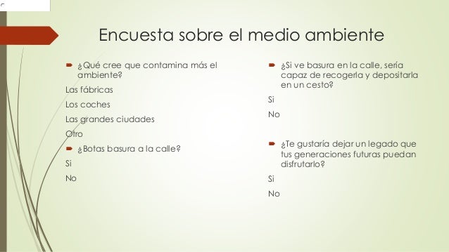 Encuesta sobre el medio ambiente