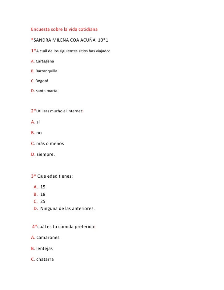 preguntas faciles de la vida cotidiana encuesta sobre la vida cotidiana preguntas faciles de la vida cotidiana encuesta sobre la vida cotidiana