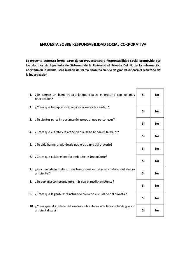 Encuesta sobre responsabilidad social corporativ1 para niñosx Encuesta sobre responsabilidad social corporativ1 para niñosx