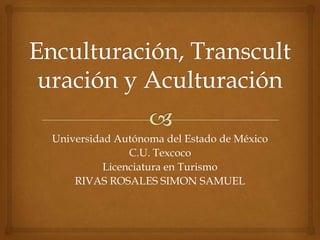 Universidad Autónoma del Estado de México
               C.U. Texcoco
          Licenciatura en Turismo
    RIVAS ROSALES SIMON SAMUEL
 