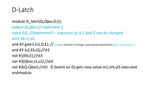 gate level modeling | PPTX | Programming Languages | Computing