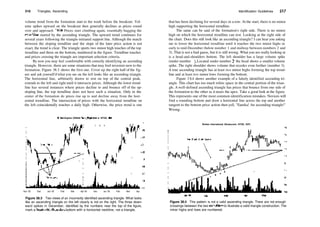 516 Triangles, Ascending
volume trend from the formation start to the week before the breakout. Vol­
ume spikes upward on the breakout then generally declines as prices round
over and approach 1994. Prices start climbing again, essentially hugging the
trendline started by the ascending triangle. The upward trend continues for
several years following the triangle­initiated support line. Although the match
between the sloping trendline and the slope of the later price action is not
exact, the trend is clear. The triangle sports two minor high touches of the top
trendline and three on the bottom, numbered in the figure. Trendline touches
and prices crossing the triangle are important selection criteria.
By now you may feel comfortable with correctly identifying an ascending
triangle. However, there are some situations that may fool investors new to the
formation. Figure 38.3 shows the first one. Cover up the right half of the fig­
ure and ask yourself ifwhat you see on the left looks like an ascending triangle.
The horizontal line, arbitrarily drawn to rest on top of the central peak,
extends to the left and right until it intersects prices. Although the lower trend­
line has several instances where prices decline to and bounce off of the up­
sloping line, the top trendline does not have such a situation. Only in the
center of the formation do prices rise up to and decline away from the hori­
zontal trendline. The intersection of prices with the horizontal trendline on
the left coincidentally touches a daily high. Otherwise, the price trend is one
Baker Hughes (Oilfield Svcs./Equipment, NYSE, BH1)
1 2 3
­24
­15
Nov 92 Dec Jan 93 Feb Mar Apr 92 Dec |an 93 Feb Mar Apr
Figure 38.3 Two views of an incorrectly identified ascending triangle. What looks
like an ascending triangle on the left clearly is not on the right. The three down­
ward spikes in December, identified by the numbers near the top of the figure,
mark a head­and­shoulders bottom with a horizontal neckline, not a triangle.
Identification Guidelines 517
that has been declining for several days in a row. At the start, there is no minor
high supporting the horizontal trendline.
The same can be said of the formation's right side. There is no minor
high on which the horizontal trendline can rest. Looking at the right side of
the chart. Does this still look like an ascending triangle? I can hear you asking
me to lower the horizontal trendline until it touches the two minor highs in
early to mid­December (below number 1 and midway between numbers 2 and
3). That is not a bad guess, but it is still wrong. What you are really looking at
is a head­and­shoulders bottom. The left shoulder has a large volume spike
(under number 1). Located under number 2, the head shows a smaller volume
spike. The right shoulder shows volume that recedes even further (number 3).
A true ascending triangle has at least two minor highs forming the top trend­
line and at least two minor lows forming the bottom.
Figure 3 8.4 shows another example of a falsely identified ascending tri­
angle. This chart has too much white space in the central portion of the trian­
gle. A well­defined ascending triangle has prices that bounce from one side of
the formation to the other as it nears the apex. Take a good look at the figure.
This represents one ofthe most common identification mistakes. Novices will
find a rounding bottom and draw a horizontal line across the top and another
tangent to the bottom price action then yell, "Eureka! An ascending triangle!"
Wrong.
Brinker International (Restaurant, NYSE, EAT)
|an96
Figure 38.4 This pattern is not a valid ascending triangle. There are not enough
crossings between the two trendlines to illustrate a valid triangle construction. The
minor highs and lows are numbered.
 