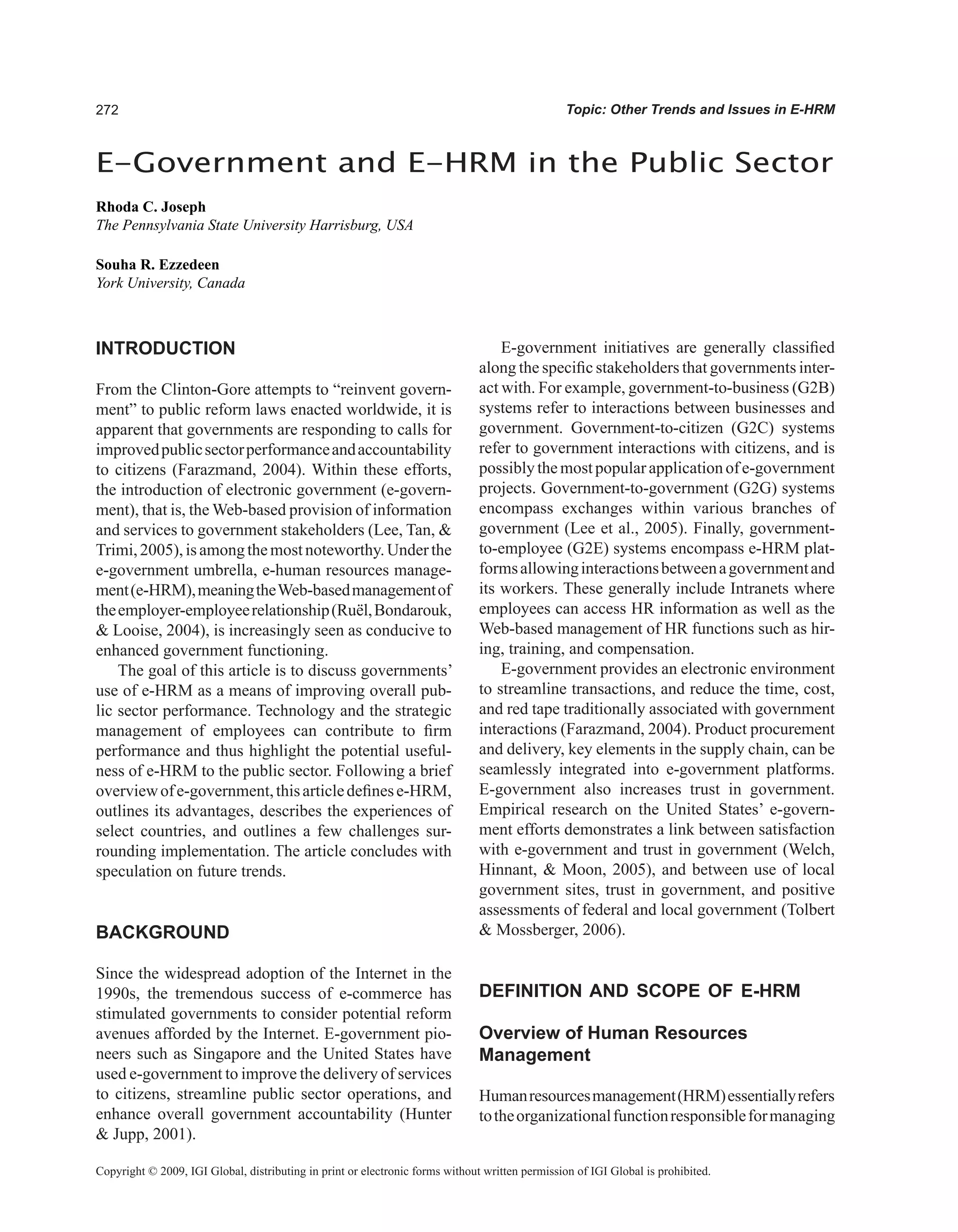 Encyclopedia of human resources information systems challenges in e hrm 