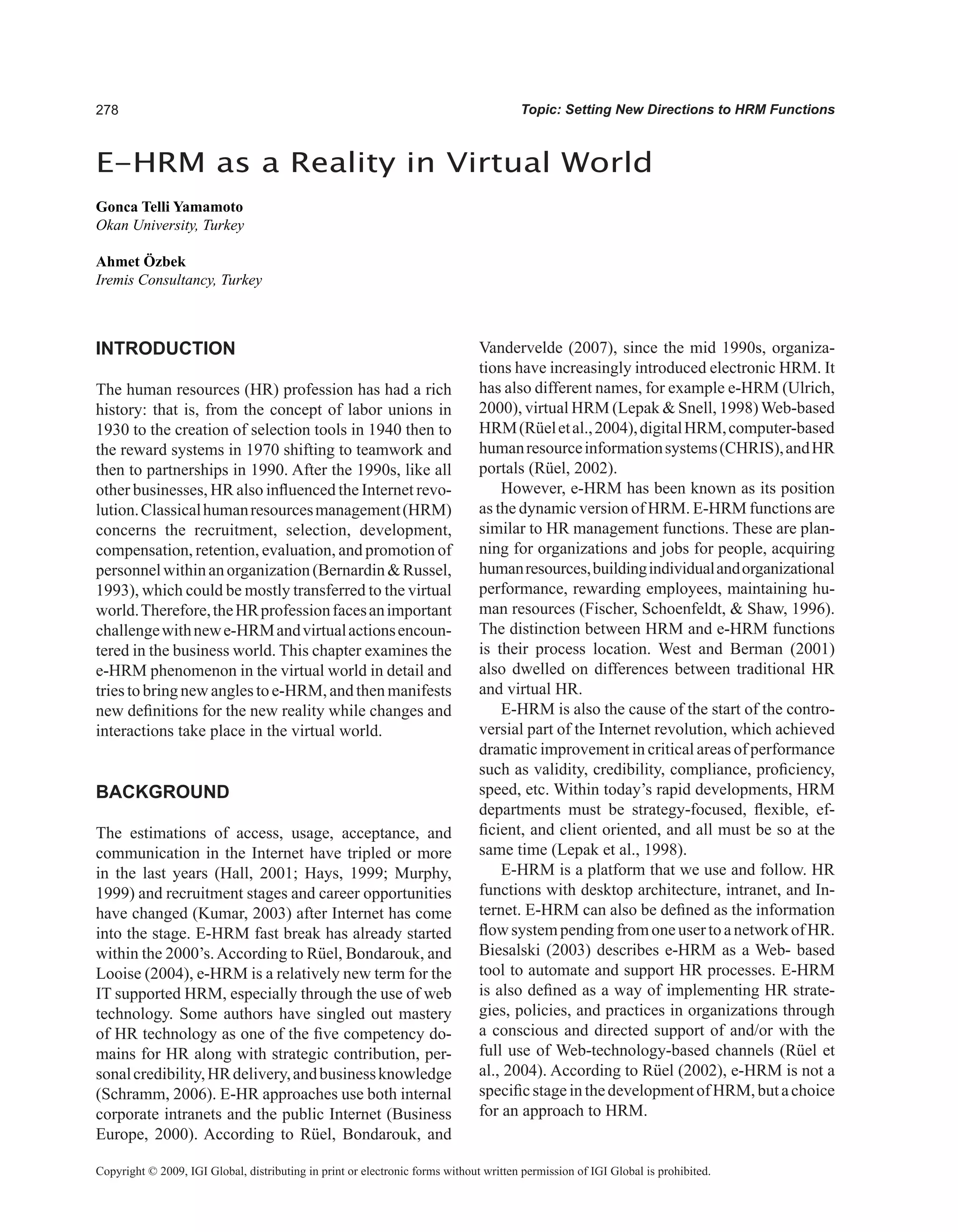 Encyclopedia of human resources information systems challenges in e hrm 