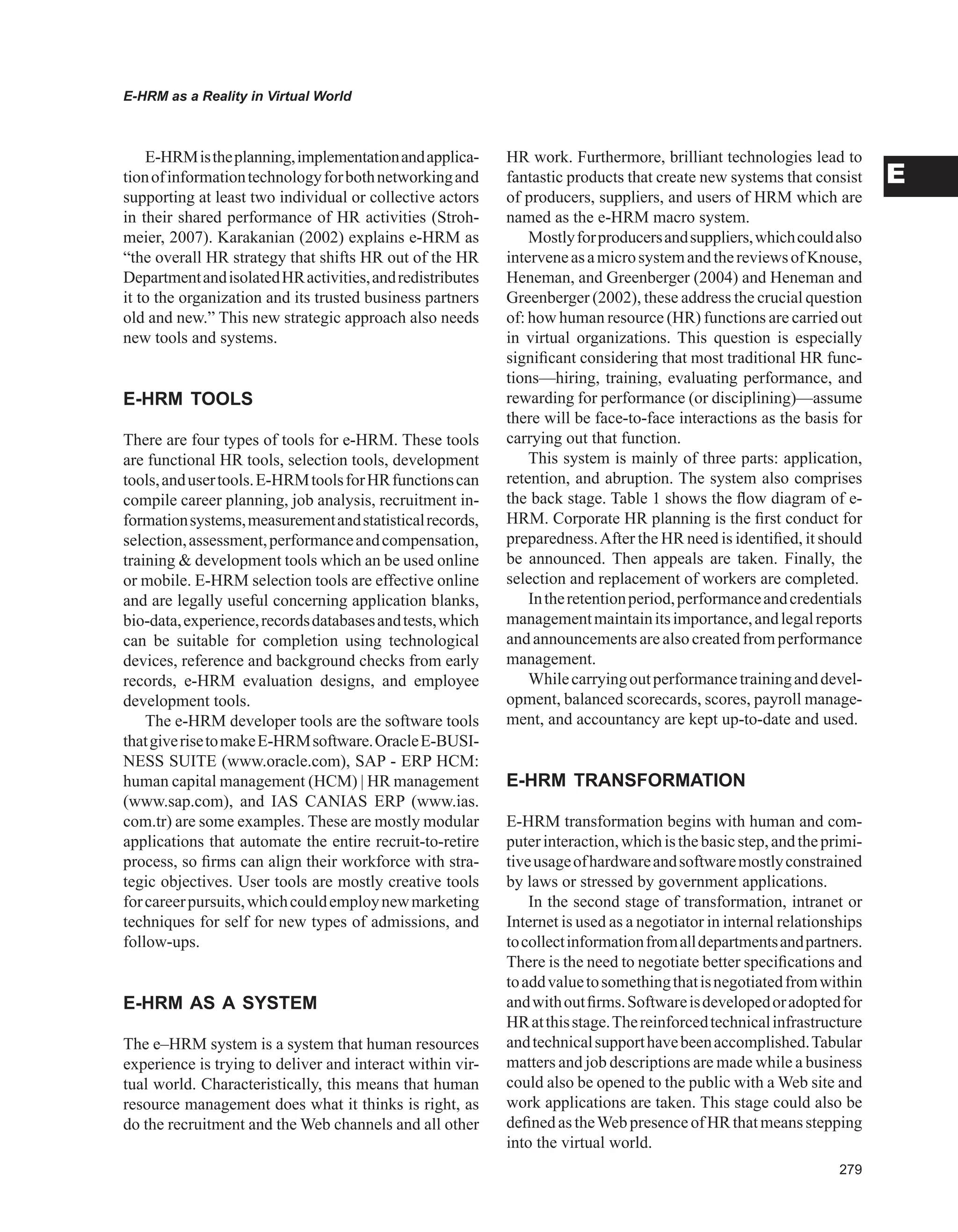 Encyclopedia of human resources information systems challenges in e hrm 