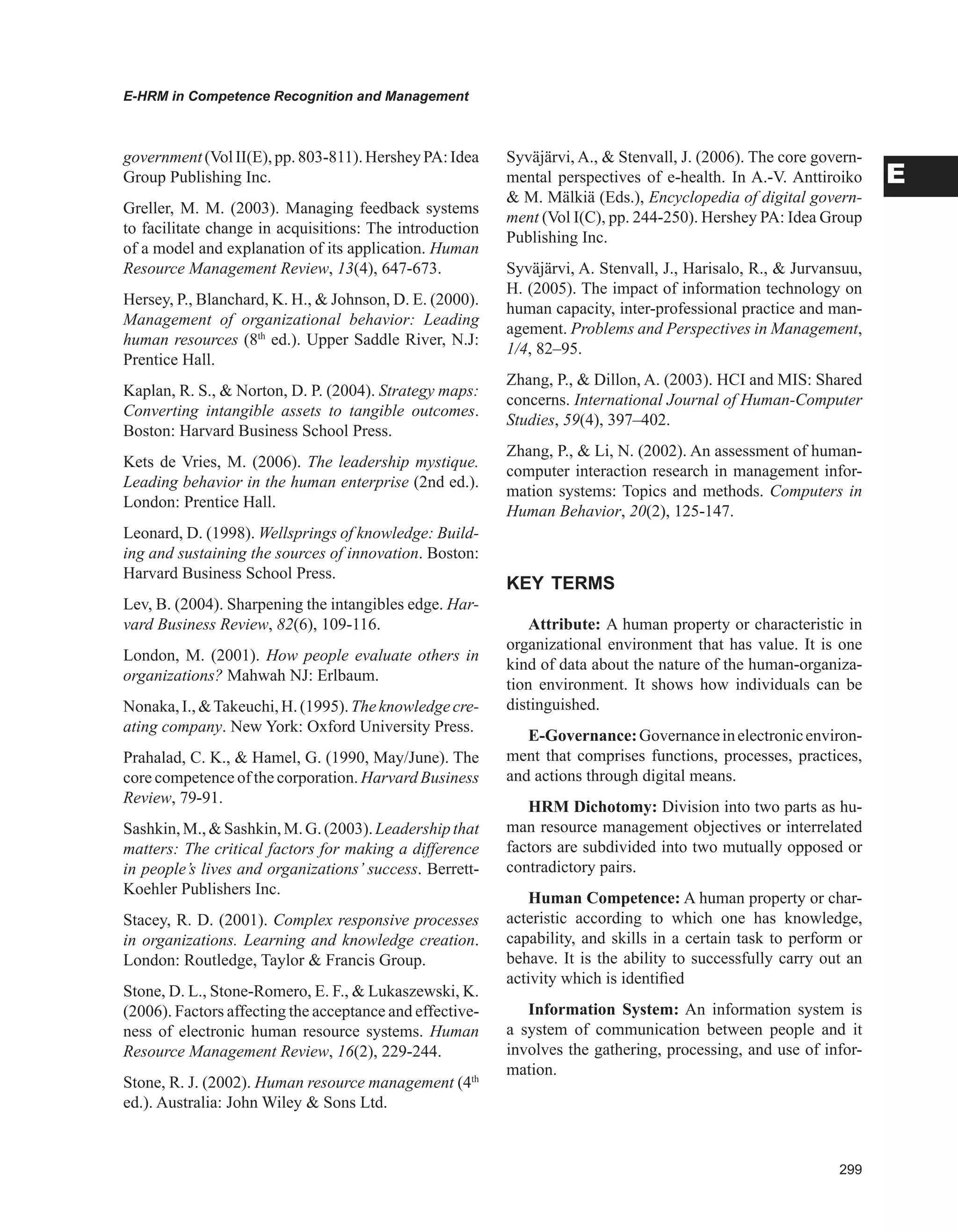 Encyclopedia of human resources information systems challenges in e hrm 