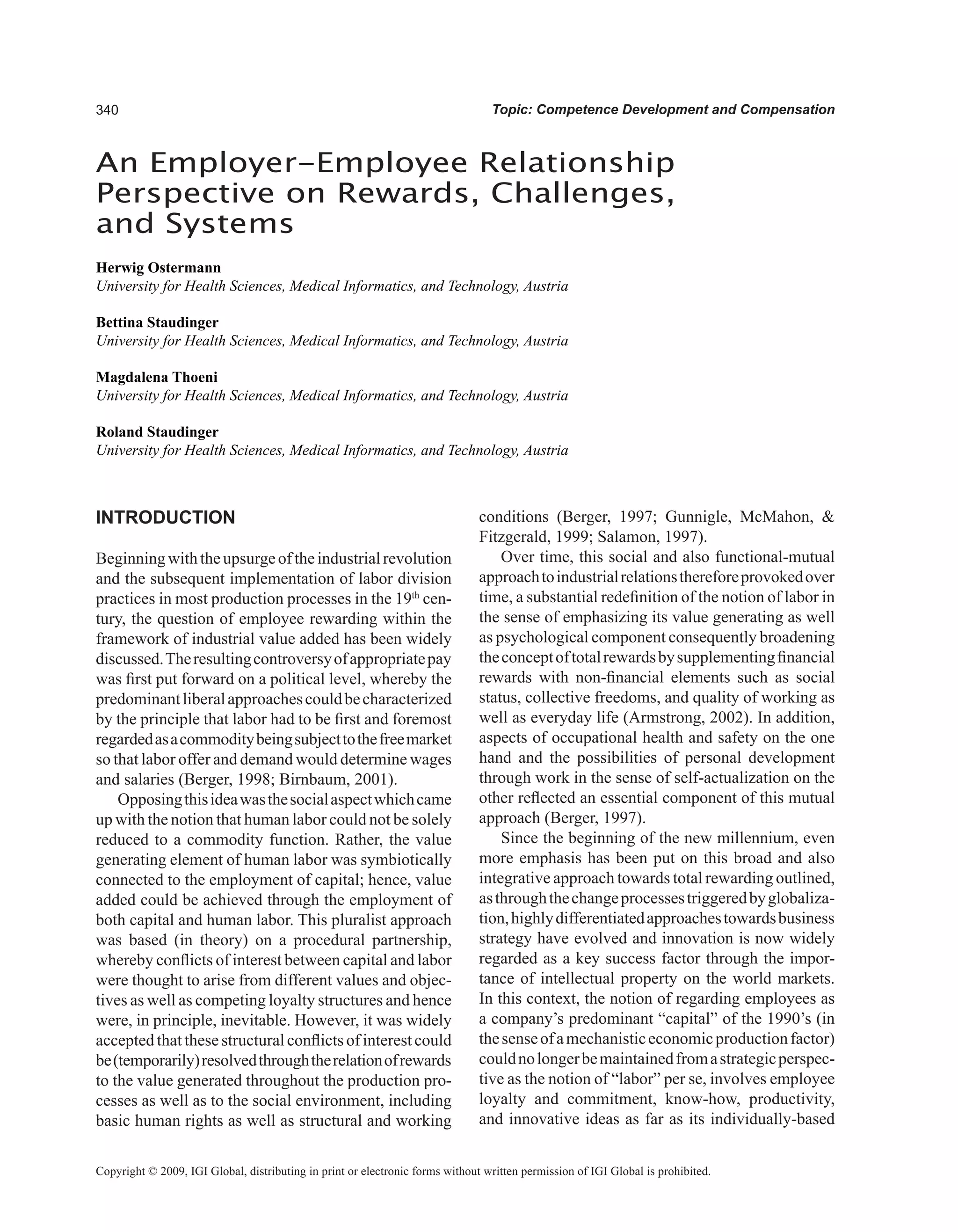 Encyclopedia of human resources information systems challenges in e hrm 