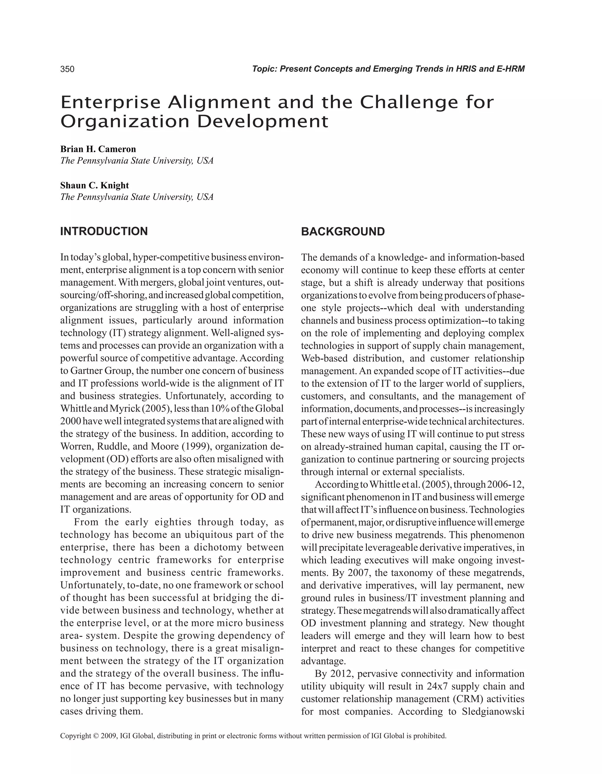 Encyclopedia of human resources information systems challenges in e hrm 