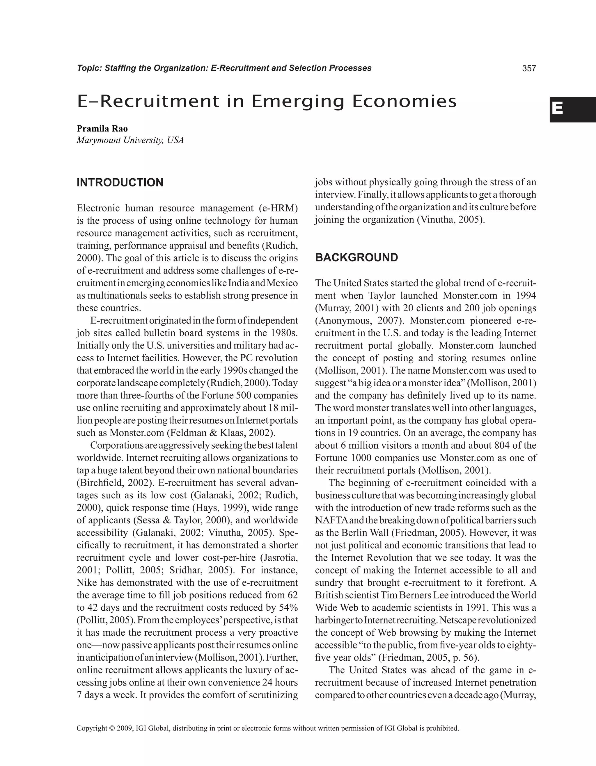 Encyclopedia of human resources information systems challenges in e hrm 