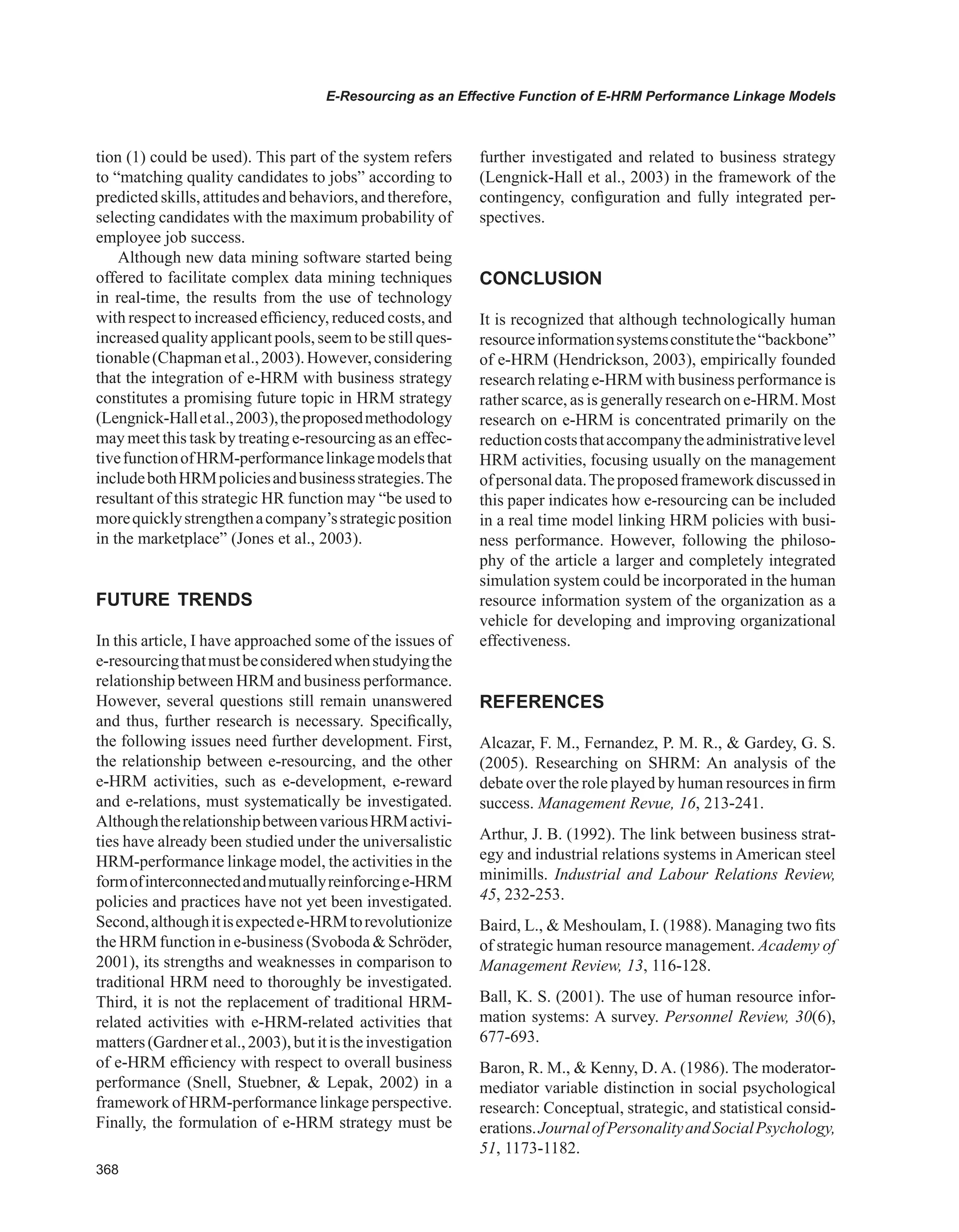 Encyclopedia of human resources information systems challenges in e hrm 