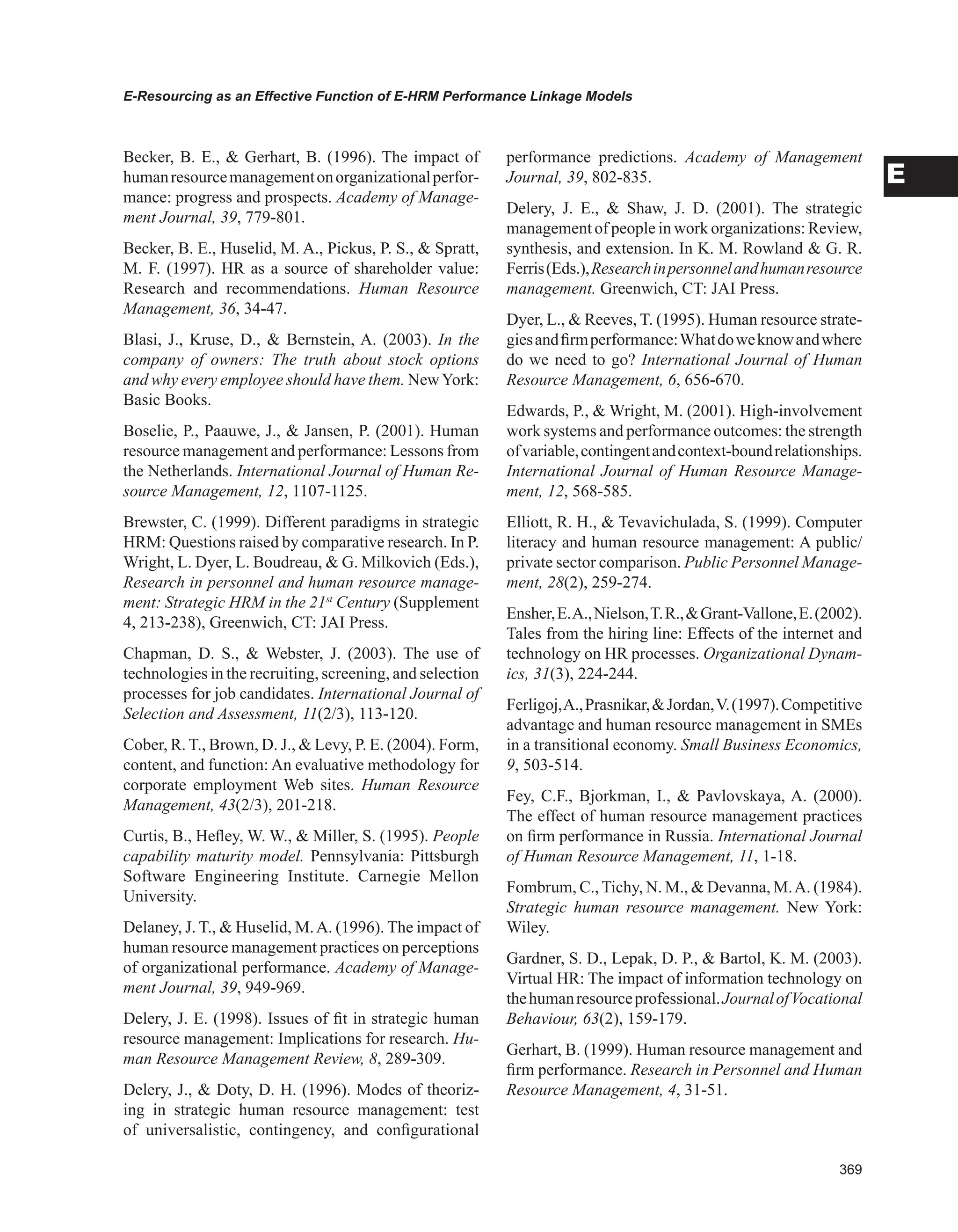 Encyclopedia of human resources information systems challenges in e hrm 