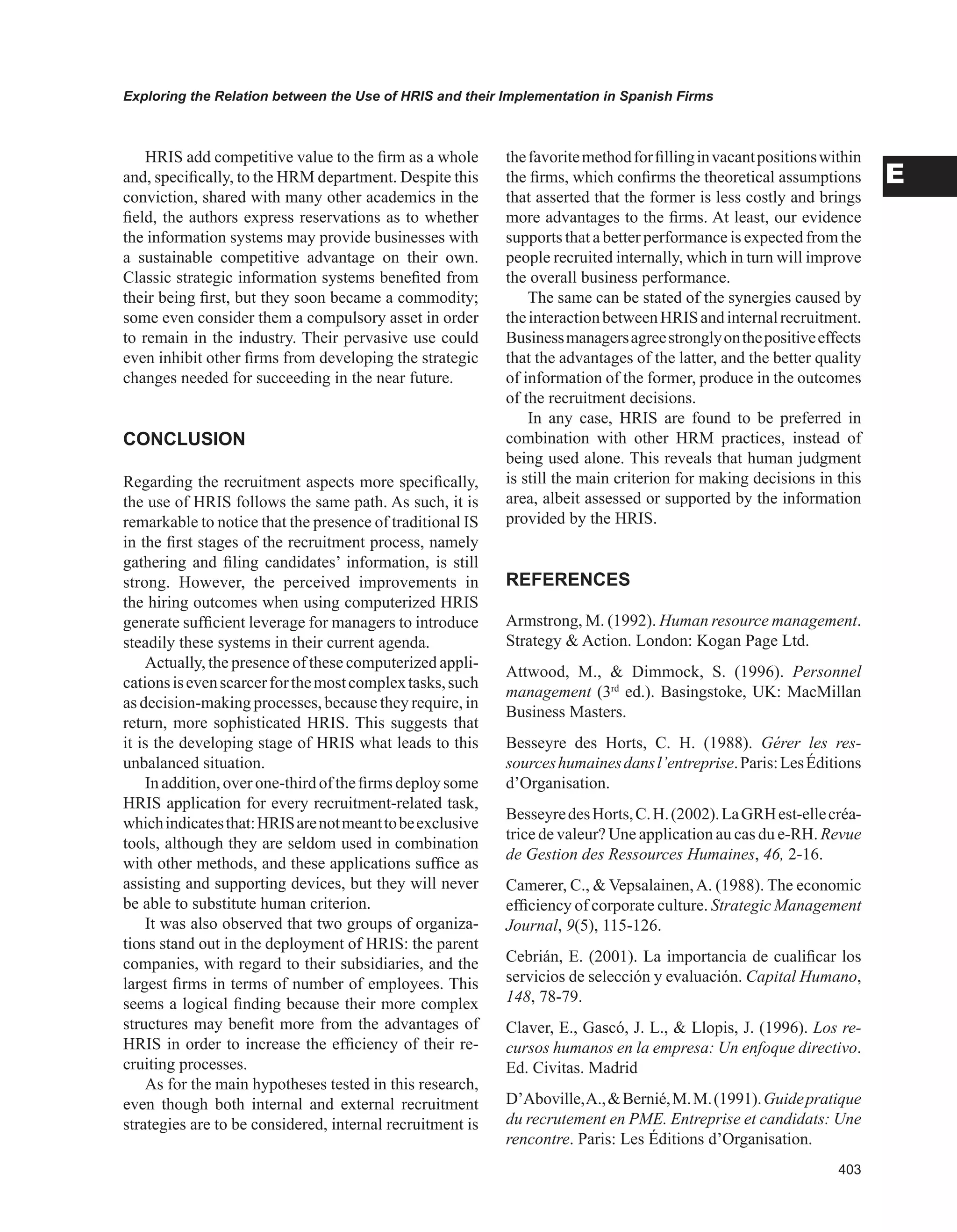 Encyclopedia of human resources information systems challenges in e hrm 