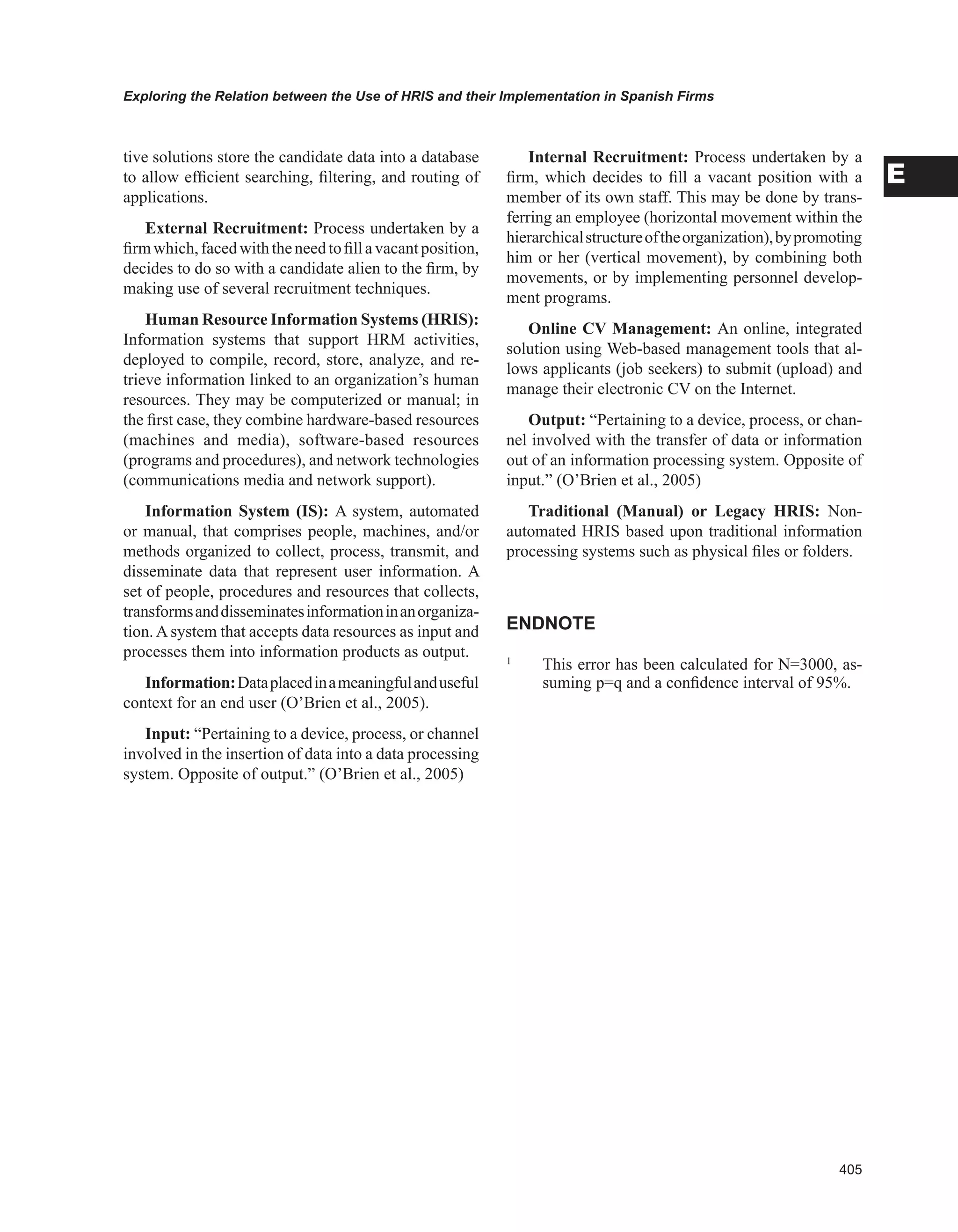 Encyclopedia of human resources information systems challenges in e hrm 