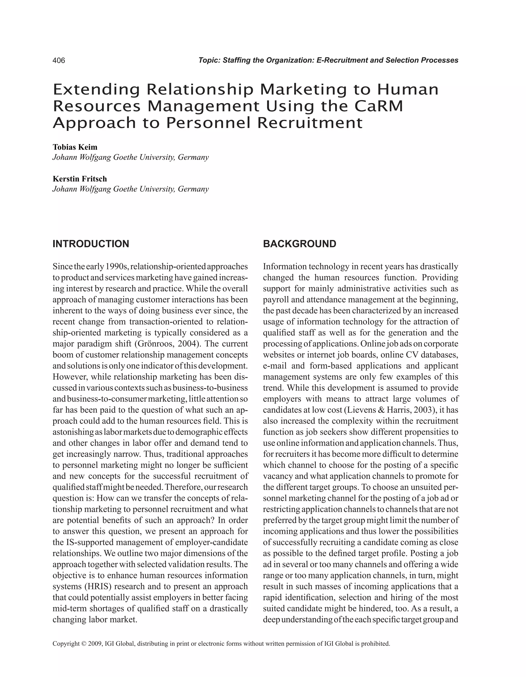 Encyclopedia of human resources information systems challenges in e hrm 