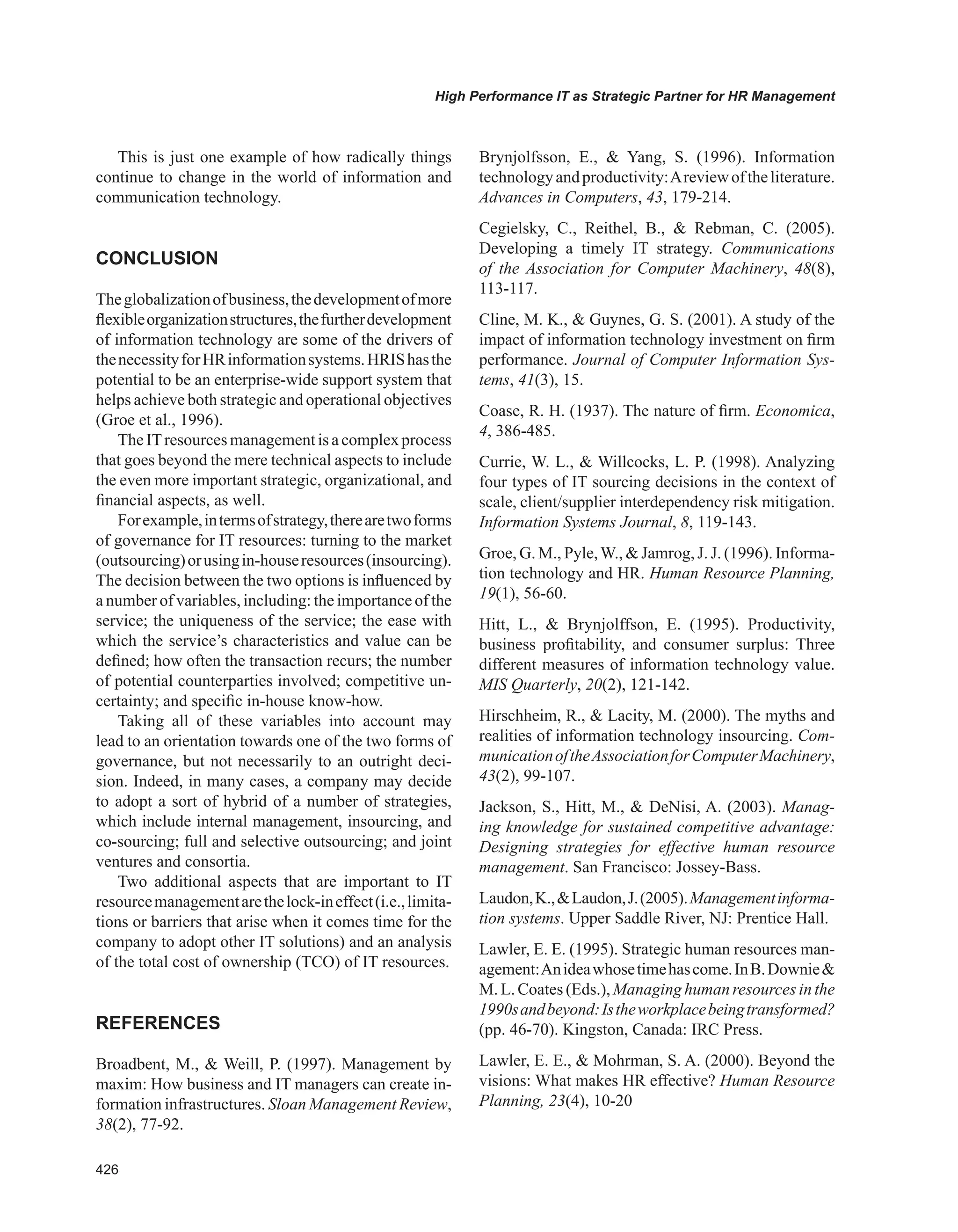 Encyclopedia of human resources information systems challenges in e hrm 