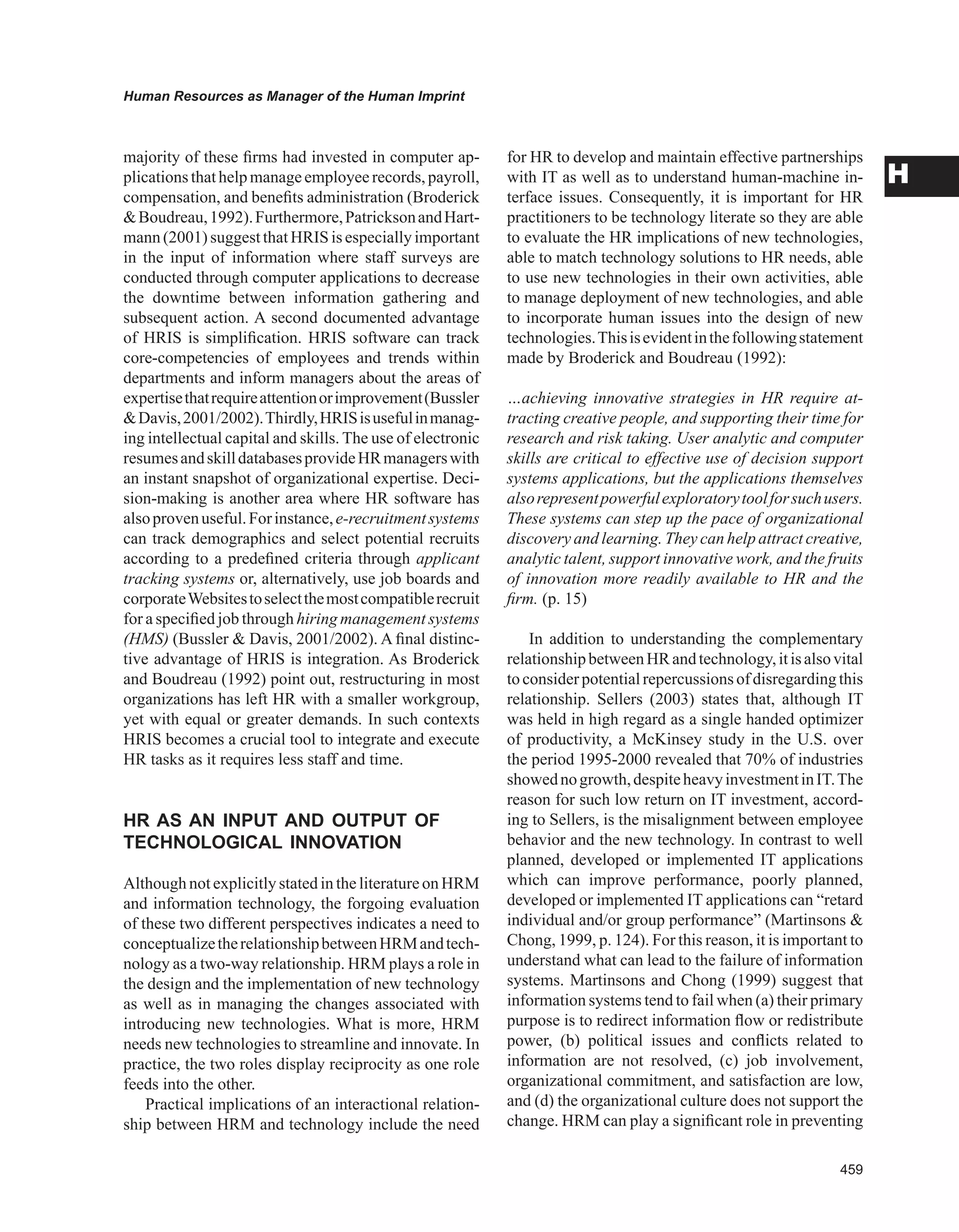 Encyclopedia of human resources information systems challenges in e hrm 