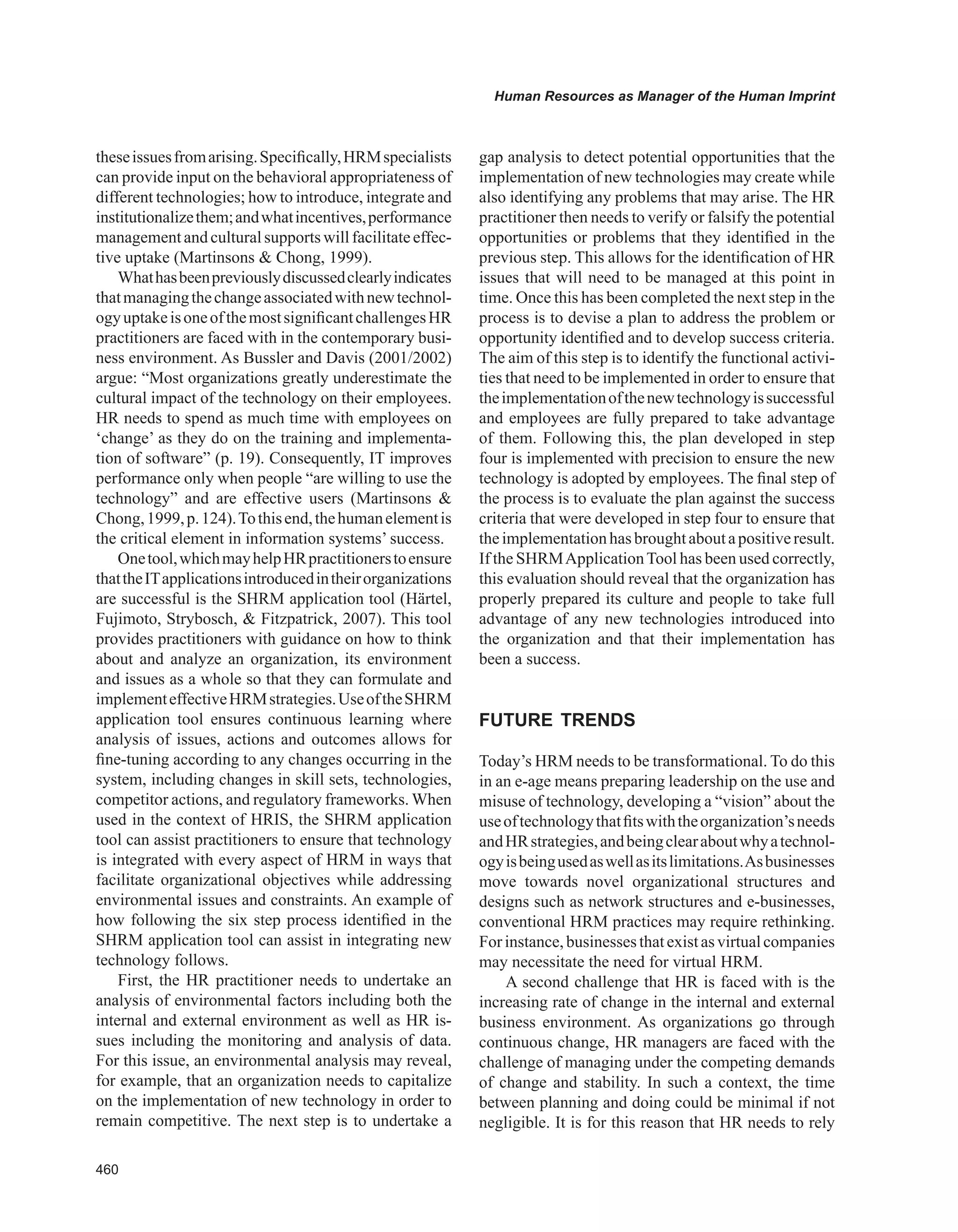 Encyclopedia of human resources information systems challenges in e hrm 