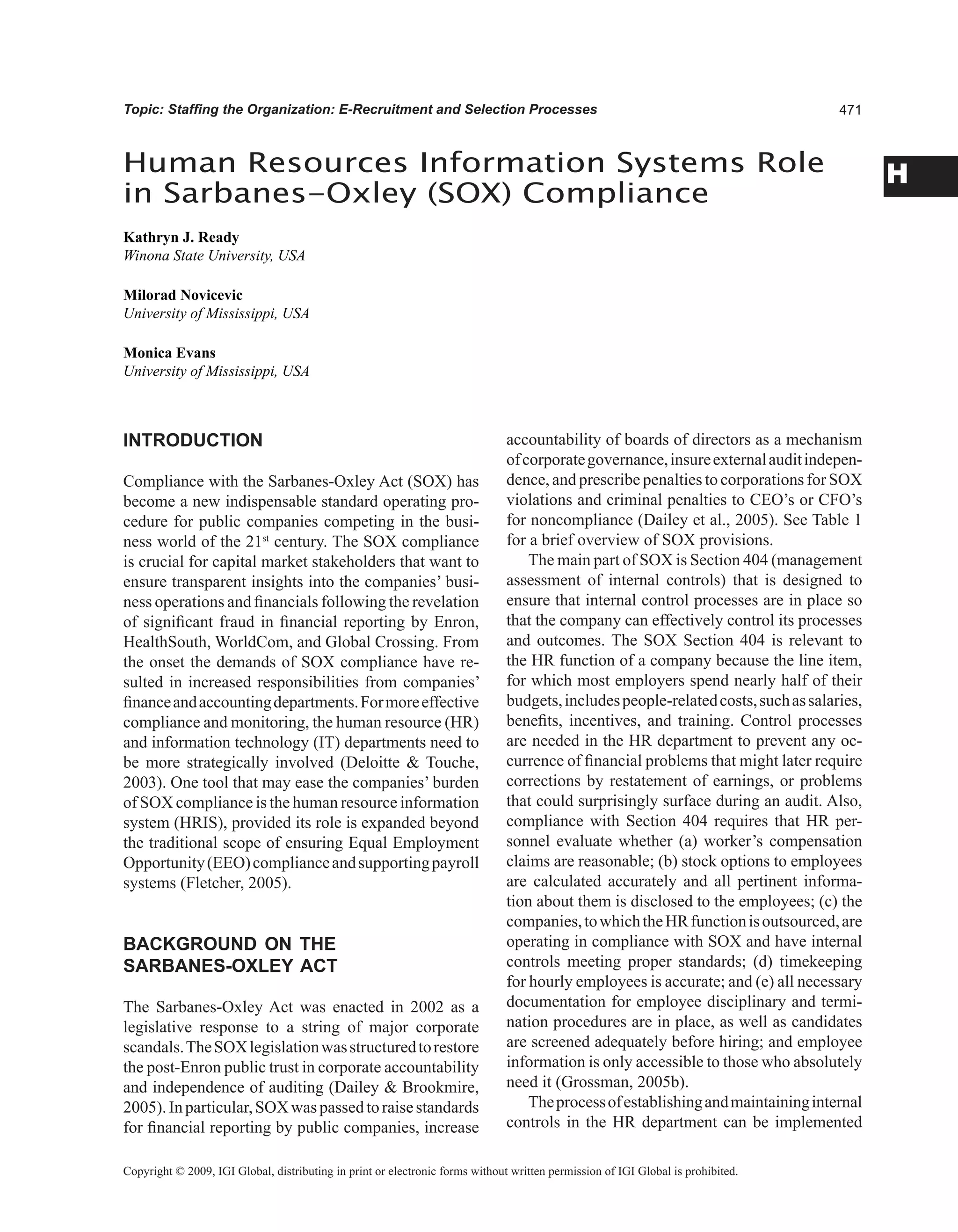 Encyclopedia of human resources information systems challenges in e hrm 