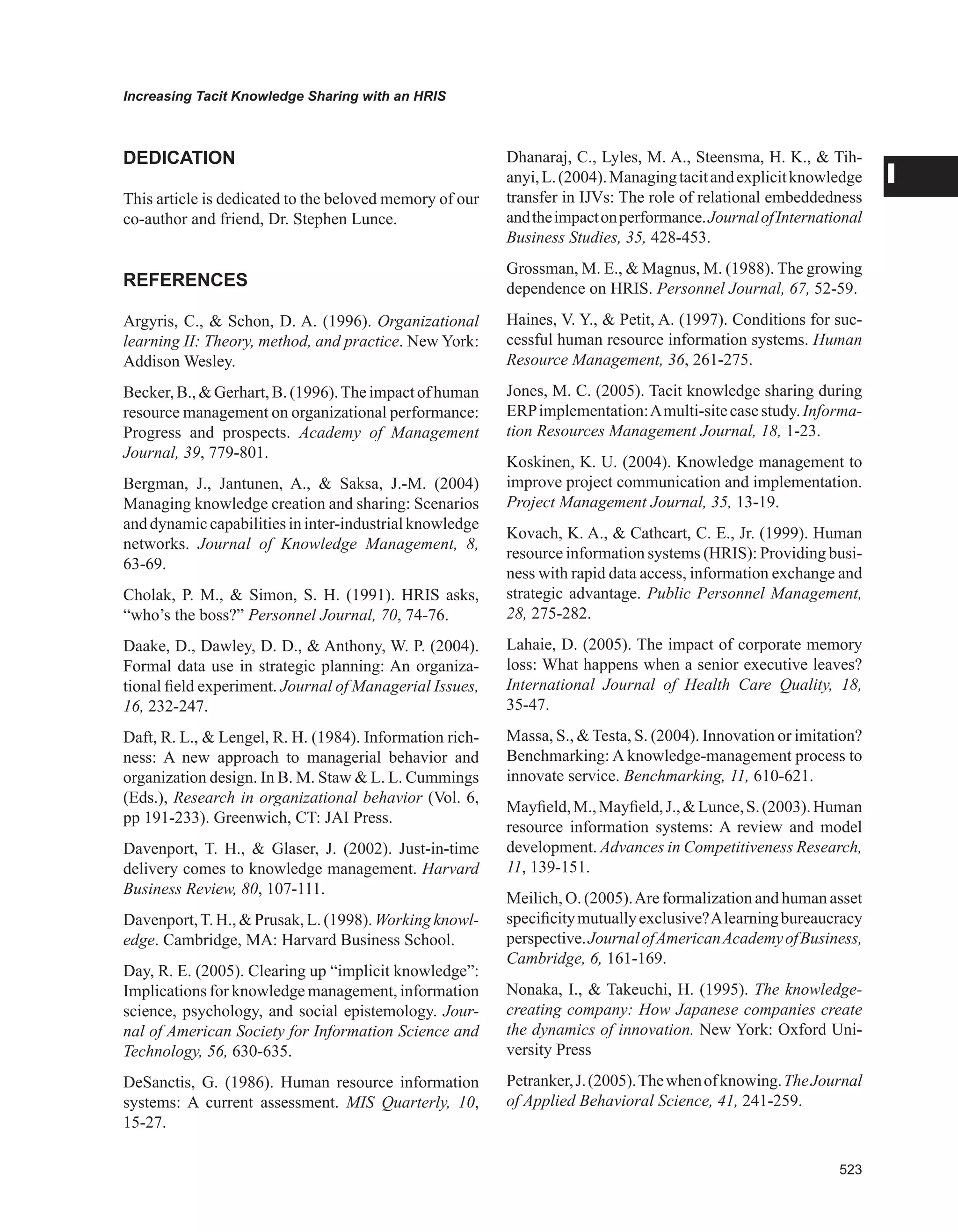 Encyclopedia of human resources information systems challenges in e hrm 