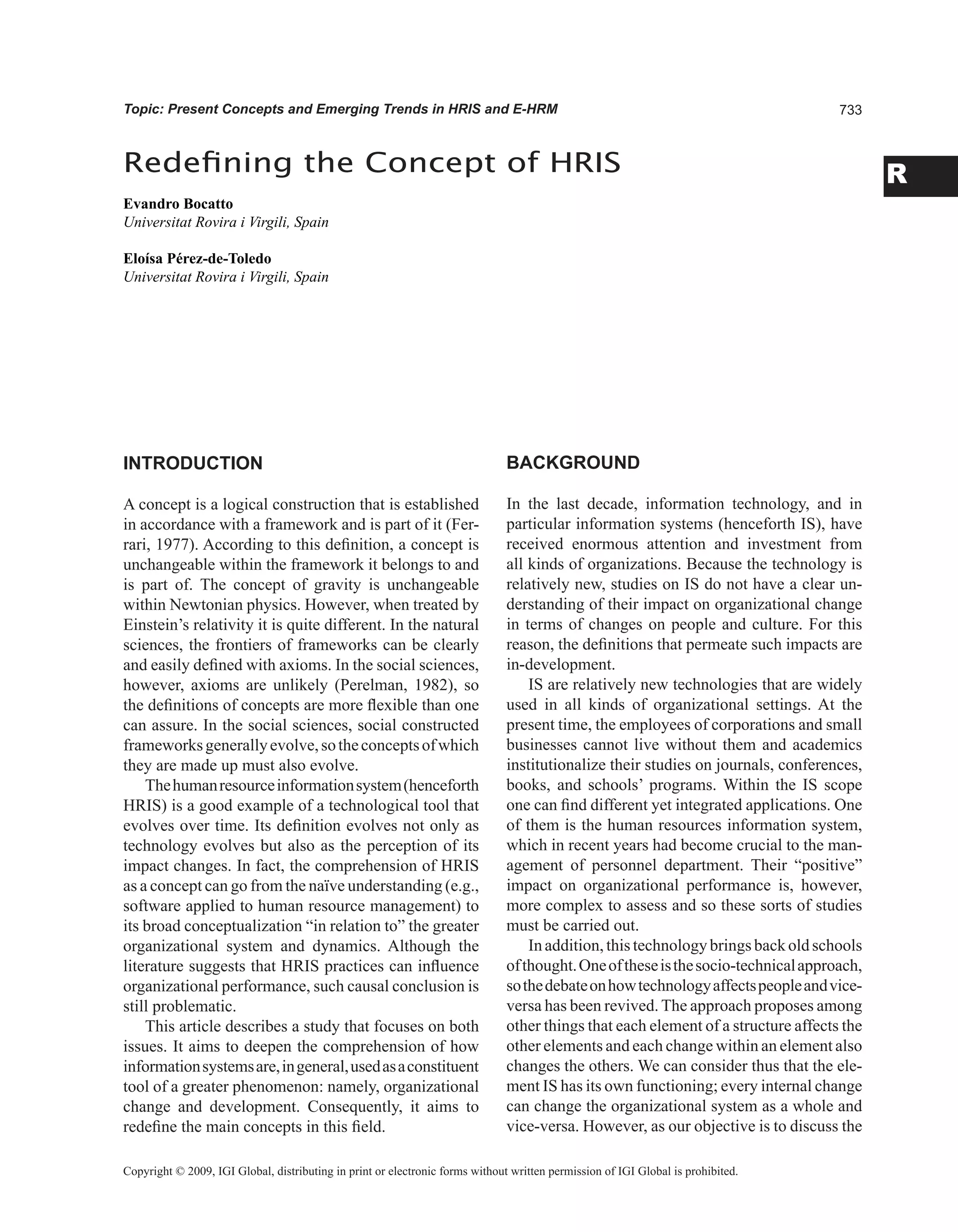 Encyclopedia of human resources information systems challenges in e hrm 