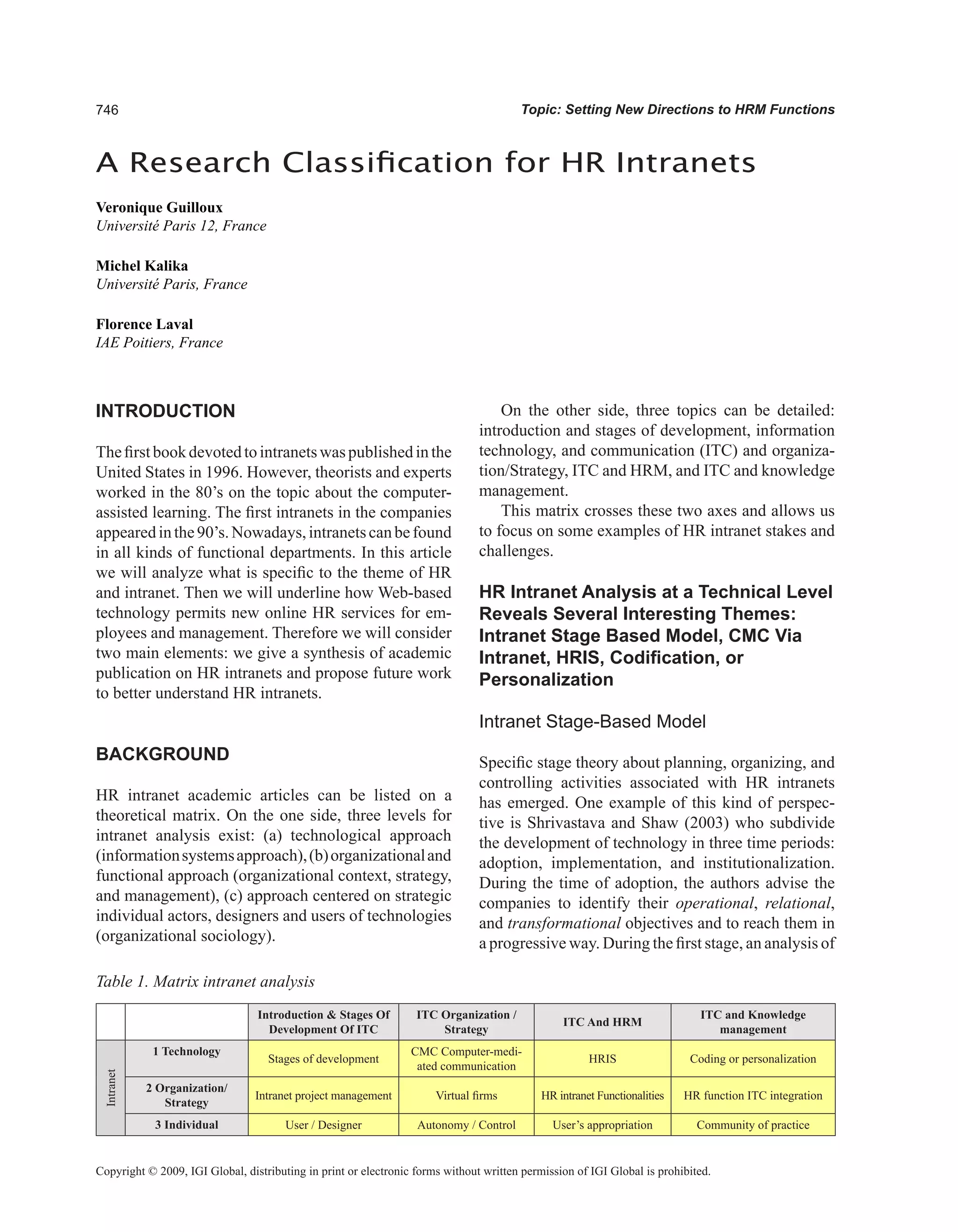 Encyclopedia of human resources information systems challenges in e hrm 