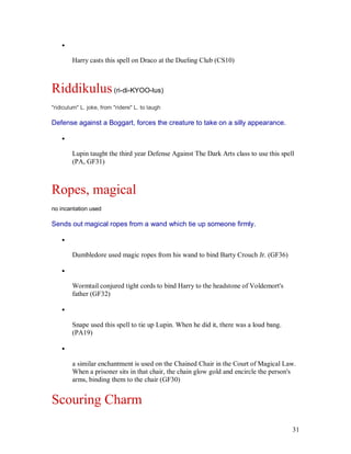 Snape Riddikulus Encyclopedia of spells | PDF