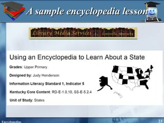 A sample encyclopedia lesson 