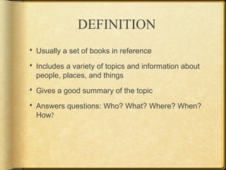 Encyclopedias | PPT