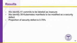 Under-reported Security Defects in Kubernetes Manifests | PPTX | Cloud ...