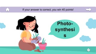 Photo-
synthesi
s
If your answer is correct, you win 40 points!
 