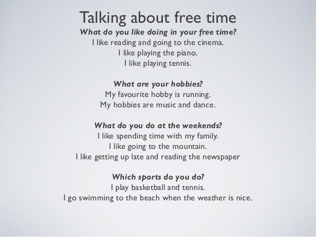 what you do in your free time