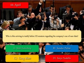 Who is this arriving to testify before US senators regarding his company’s use of user data?
 