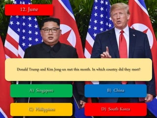 Donald Trump and Kim Jong-un met this month. In which country did they meet?
 