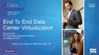 © 2011 Cisco and/or its affiliates. All rights reserved. Cisco Connect 11© 2012 Cisco and/or its affiliates. All rights reserved.
End To End Data
Center Virtualization
Toronto, Canada
May 30, 2013
Ronnie Scott
DC Technology Solutions Architect
ascott@cisco.com
Follow us on Twitter at #CiscoConnect_TO
 