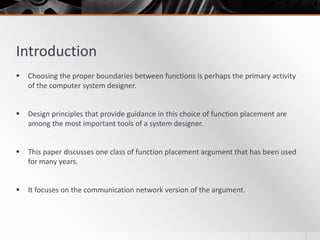 End to-end arguments in system design | PPT